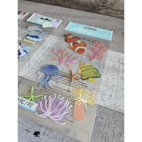 Sticker Lot Ocean Fish Sharks Dolphins Beach Scrapbooking 3D Stickers RARE #44 - Picture 3 of 8